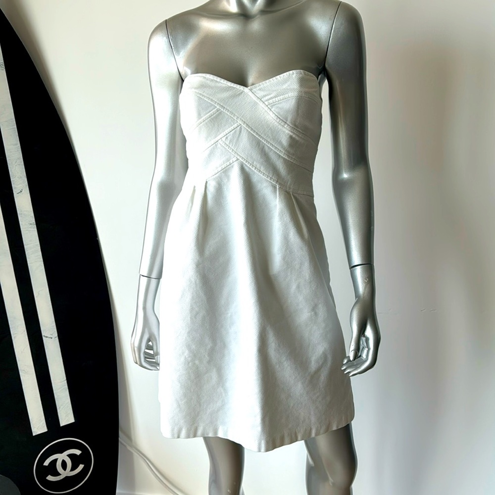 Off-white textured cotton, Nanette Lepore day dress